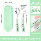 2pcs, Any Name Cutlery Set Easter Gifts,For Boys and Girls,School Lunch,Birthday Gifts,Christmas Gifts,Custom Engraved Custom