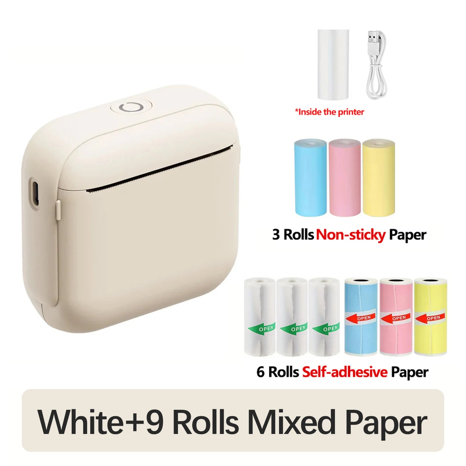 X6 Mini Portable Printer No Ink Bluetooth Thermal Printer For Photo Journal Notes Memo List Tag Sticker Label Printing Maker
