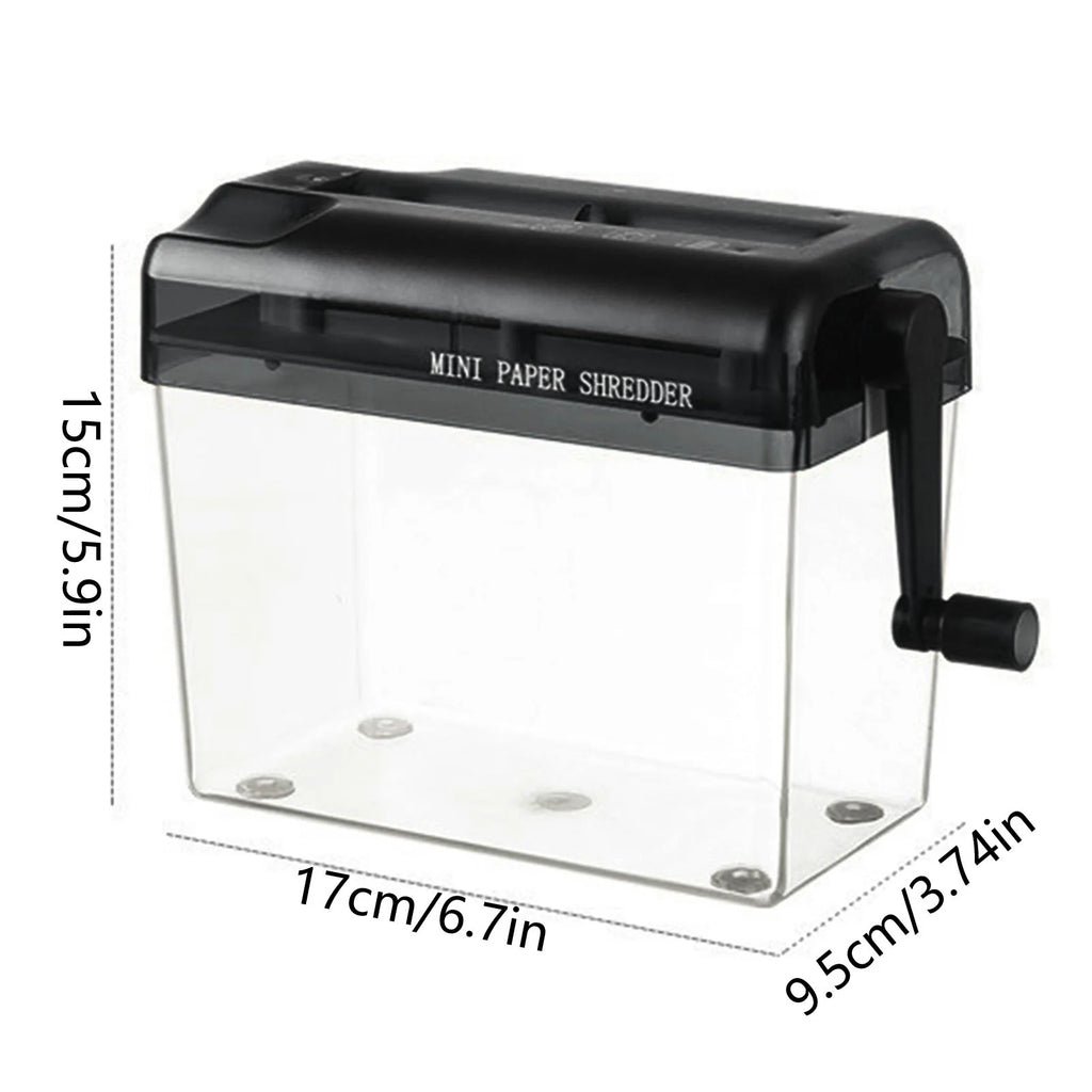 Hand Shredder Hand Crank Portable Mini Paper Cutting Tool Transparent Documents Paper Cutting Tool Birthday Gift Home Office