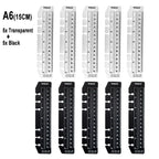 A5 A6 Transparent Black Frosted Bookmark Ruler For 6 Hole Loose Leaf Binder Notebook Planner Agenda Index Ruler Flexible Measure