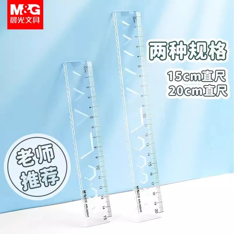 M&G Soft Straight Ruler Transparent 15/20cm Ruler Wave Ruler Painting Drawing Tool Bendable Multifunctional Creative Drawing Rul