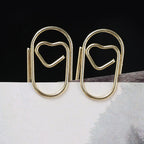 50/100Pcs 20mm Mini Metal Paper Clip Gold Heart Shape Clip Bookmark Binder Invoice PaperClips Office Supplies Student stationery
