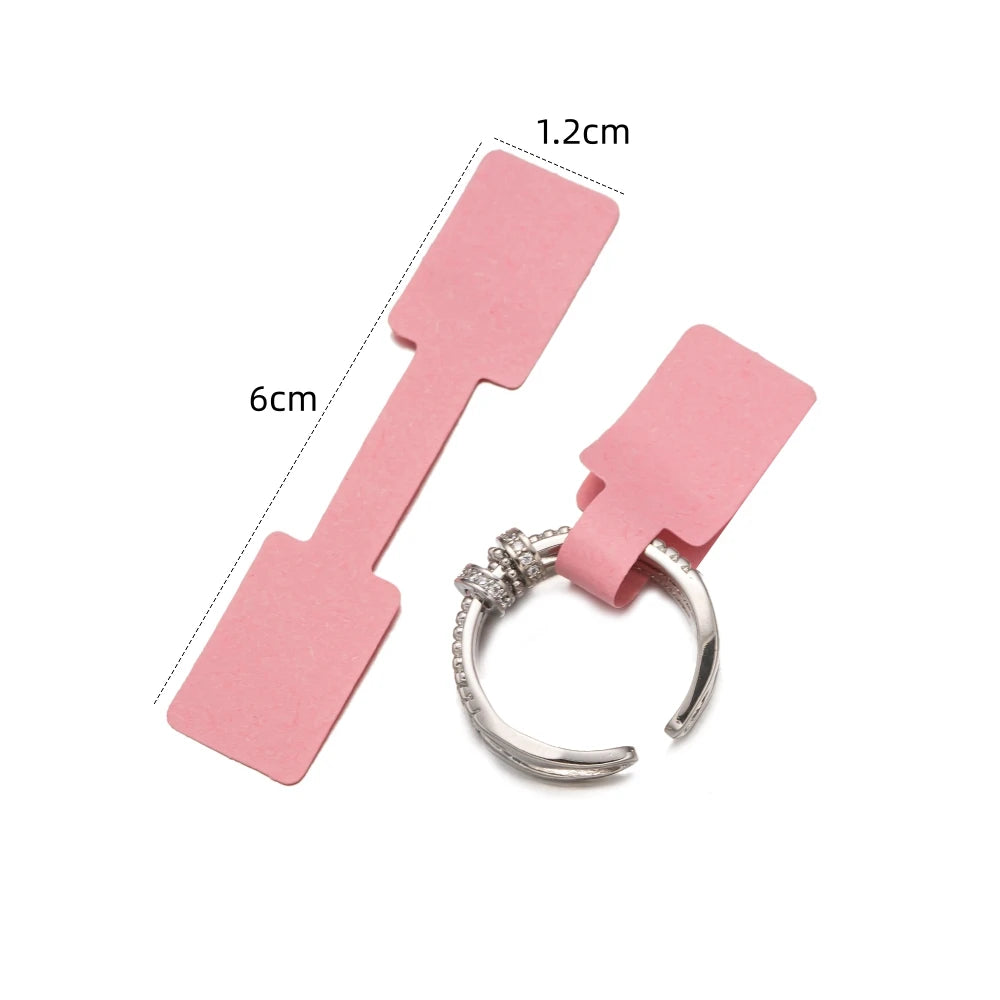 100/200pcs Rectangle Blank Jewelry Price Tag Self Adhesive Barbell Sticker Card Necklace Earring Display Repair Label Packaging