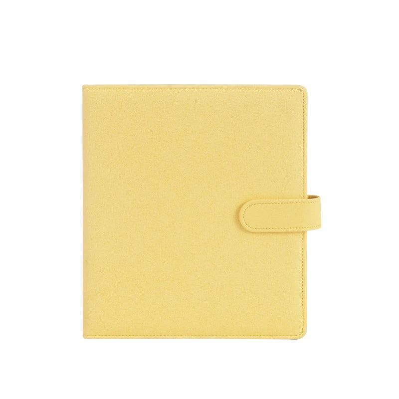 A5 3 Ring Glitter PU Leather Binder with Magnetic Buckle Refillable 4×6 Photo Album Notebook Stationery