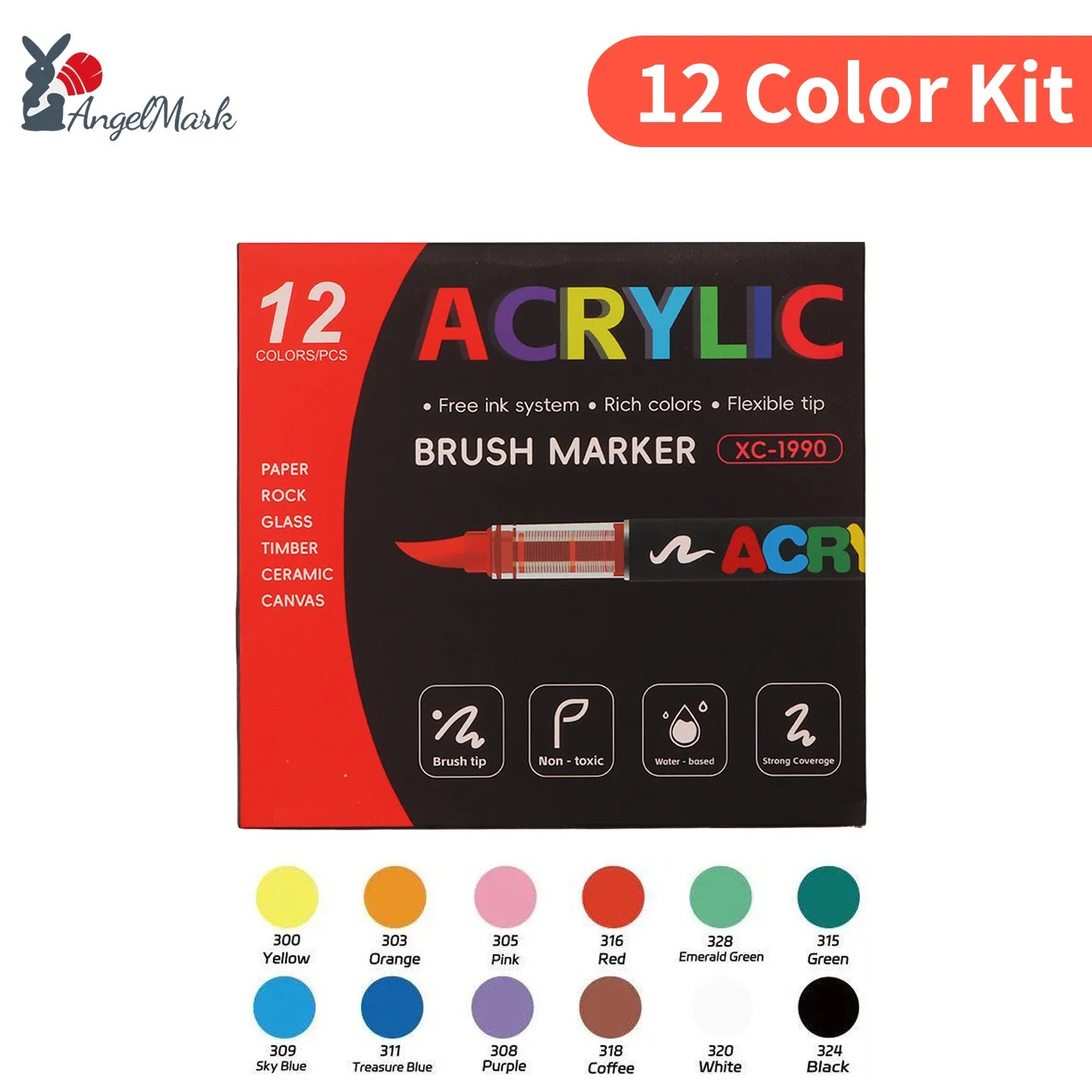 12-168 Colors Acrylic Paint Pen Marker Brush Tip Paint Marker For Rock Painting Wood Canvas Stone Christmas Gift DIY Craft