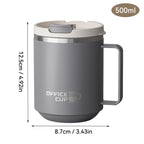 500ml Double-layer Mug 304 Stainless Steel Insulated Coffee Cup With Handle Portable Sealed Water Cup Drinkware For Student Kid