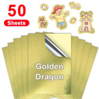 50 Sheets A4 Transparent Printable Vinyl Sticker Paper Glossy White Self-Adheisve Copy Paper for Inkjet Printer DIY Crafts Tapes