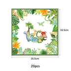 Cartoon Dinosaur Birthday Disposable Tableware Paper Plates Cups Napkin Tablecloth Dinosaur Roar Theme Birthday Party Decoration