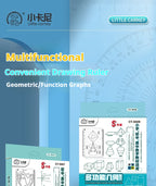 Mathematical Rulers Set Multi-function Geometry Drawing Ruler Transparent Rotatable Scale Ruler for Drafting School Supplies