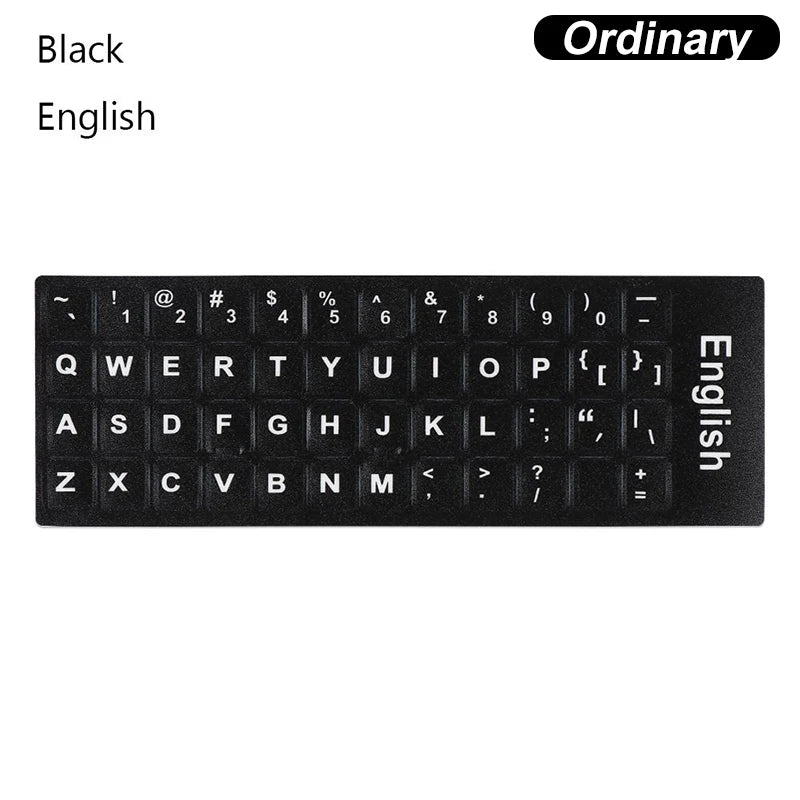 Spanish English Russian Arabic French Luminous Keyboard Stickers For Laptop PC Desktop Key Board Night Light Dustproof Sticker