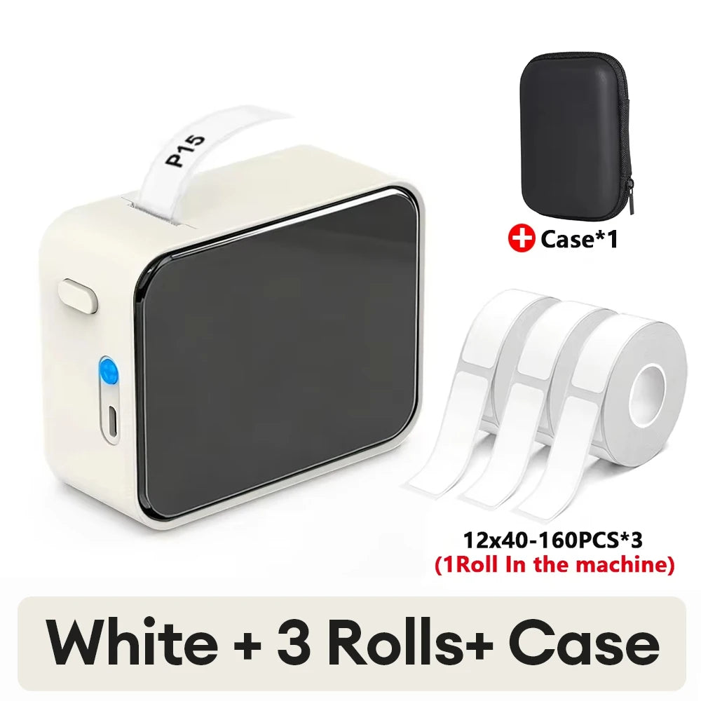 Marklife P15 Label Printer Portable Thermal Printer Inkless Mini Sticker Maker With Adhesive Label Printer As D11/D110/Q30 Print