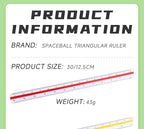 Space Ball Multi-functional Triangular Ruler Student Stationery 12.5/30cm Drafting Tool Scale Ruler Architect Technical Ruler