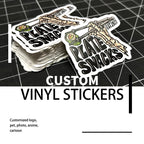 Custom Waterproof Stickers PVC Vinyl Logo Cartoon Design Brand Decorate Laptop Cut Personalized Sticker Glossy Film for Business