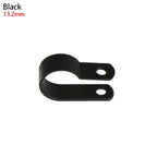 100PCS R-Type Nylon Cable Clamp Plastic P Clips Black Nylon Fasteners Cable Mounting Fix Hardware Electrical Fittings