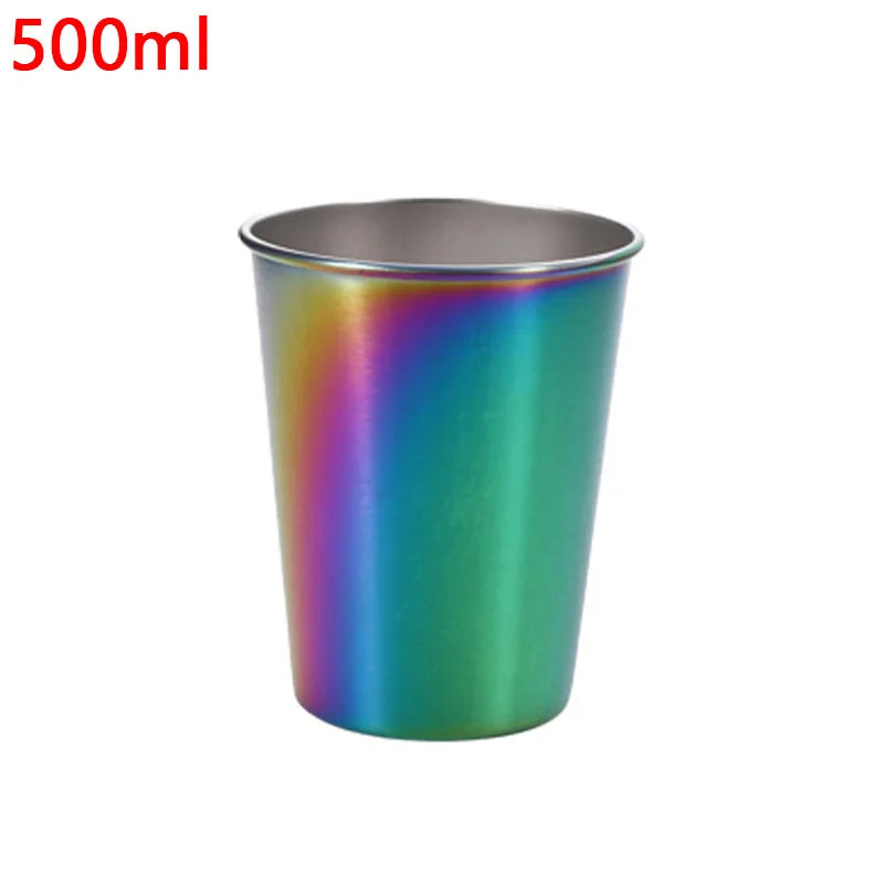 200/300/400/500ml Stainless Steel Beer Cups Household Office Metal Water Drinks Coffee Tumbler Tea Milk Mugs Kitchen Drinkware