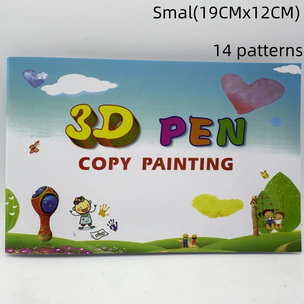 12/22 sheets of 3D printer drawing stencil paper template for 3D printing pen, pattern and clear plate set