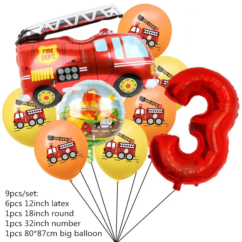108*180cm Fireman Sam Party Supplies Disposable Tablecloth Firefighter Plastic Table Cover Fire Truck Birthday Decoration