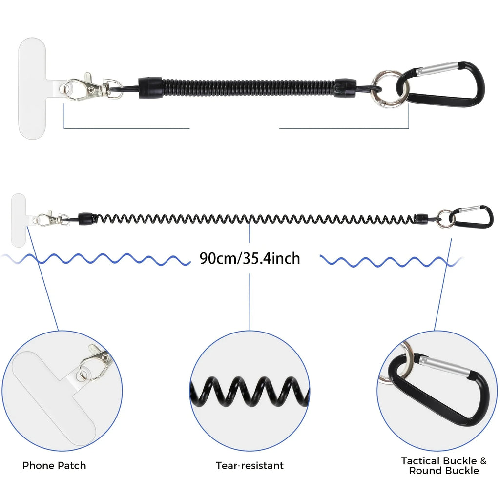 Phone Tether Lanyard Anti Theft Phone Strap With Carabiner Protective Outdoor Skiing Hiking Cycling Fishing Climbing.