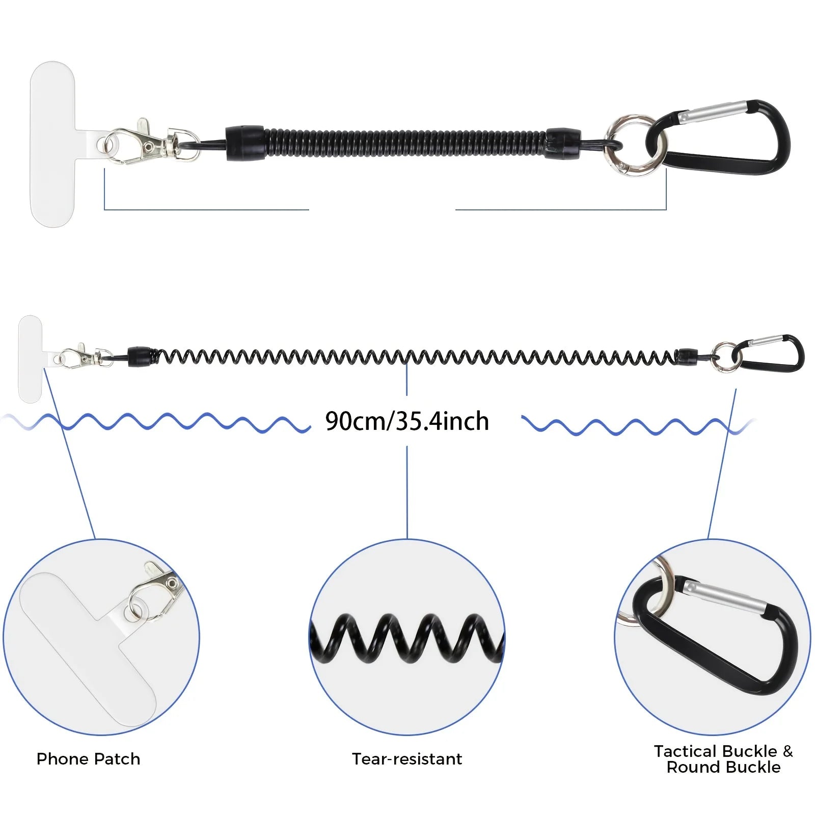 Phone Tether Lanyard Anti Theft Phone Strap With Carabiner Protective Outdoor Skiing Hiking Cycling Fishing Climbing.
