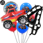 Monster Truck Party Supplies Disposable Tableware Plates Napkin Banner Tablecloth for Kids Boys 2nd Birthday Party Decorations