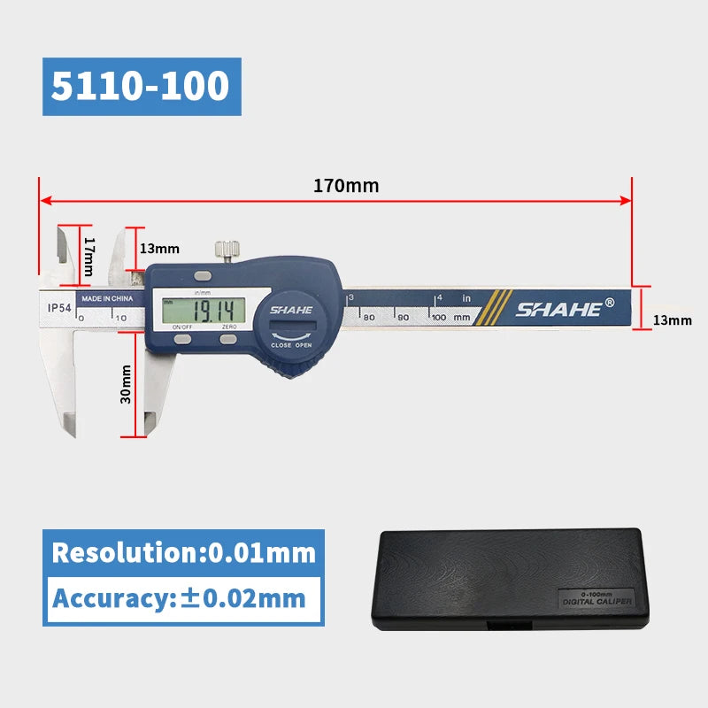SHAHE IP54 Digital Caliper Electronic Caliper Ruler Digital Vernier Caliper Digital Caliper Stainless Steel Calipers