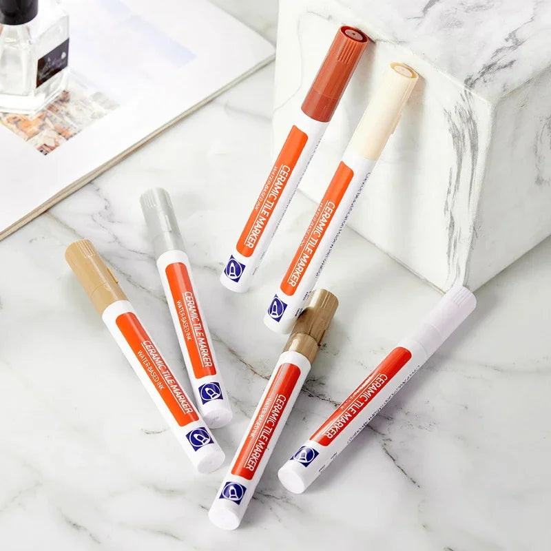 White Waterproof Tile Marker Grout Pen Wall Seam Repair Tool for Bathroom Floor Decontamination Tile Seaming