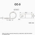 100pcs White R Shape Cable Clips Screw Fixing Nylon PA66 Plastic Desk Office Electric Wire Holder Fastener Management