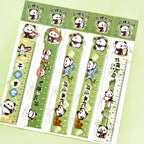 Cute Panda Magnetic Bookmark Ruler Student Creative Flexible Ruler 15cm Cartoon Rabbit Bear Capybara Magnetic Straight Ruler