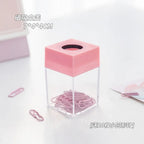 18pcs Paperclips Macaron Color Ins Paper Clip Storage Box Protable Stationery High Capacity Storage Box Office Binding Supplies