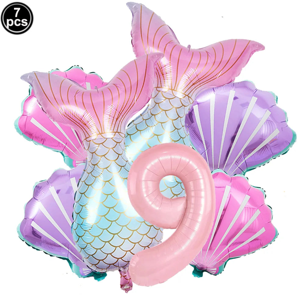 Mermaid Party Supplies Mermaid Scales Pattern Paper Plate Cup Napkin Popcorn Box Food Bowl Girl Birthday Party Baby Shower Decor