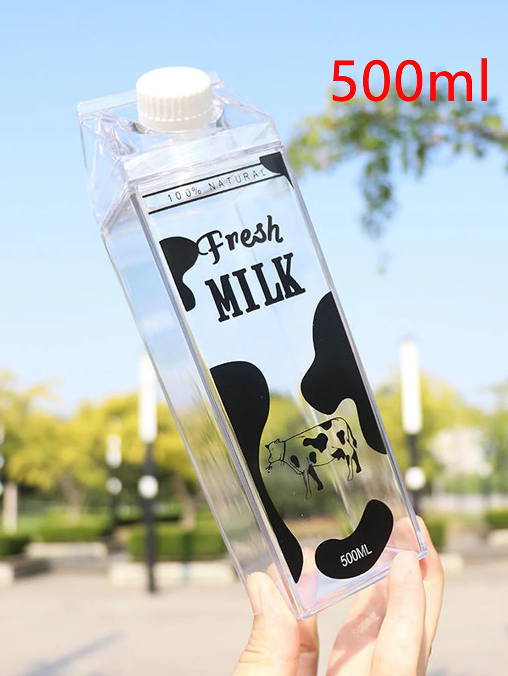 500/1000ml Milk Carton Water Bottle Transparent Plastic Portable Clear Box For Juice Tea Milk Bottles Drinking Cup
