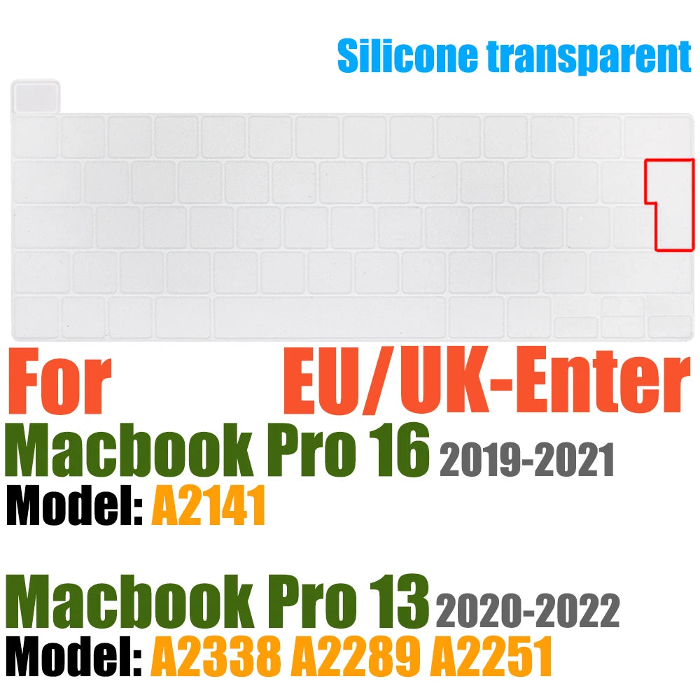 Compatible with MacBook Pro 13 Keyboard Cover A2289/A2338/A2251&MacBook Pro 16 Keyboard Cover A2141 Thin Protector for Touch Bar