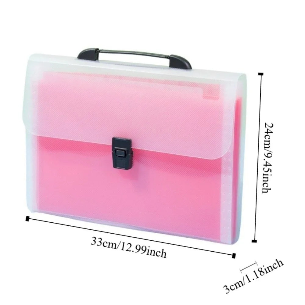 Durable A4 Portable Accordion Bag Organ Bag Large Capacity 13 Layer Folder Transparent Thickened Test Paper Storage Bag Student