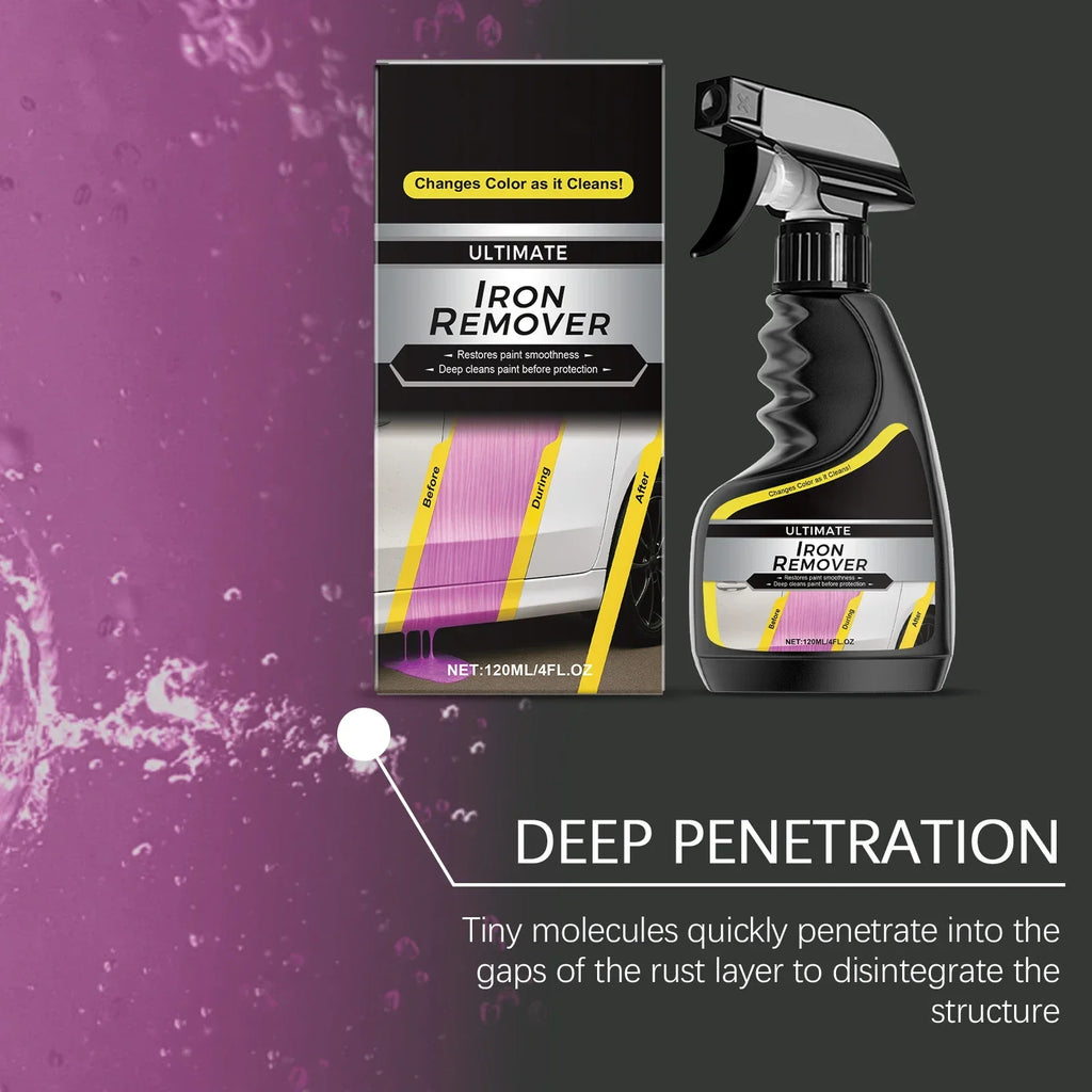 Car Rust Remover Car Wheel Care Quick Remover Car Exhaust Pipe Rust Removal Spray Clean Metal Iron Powder Stains