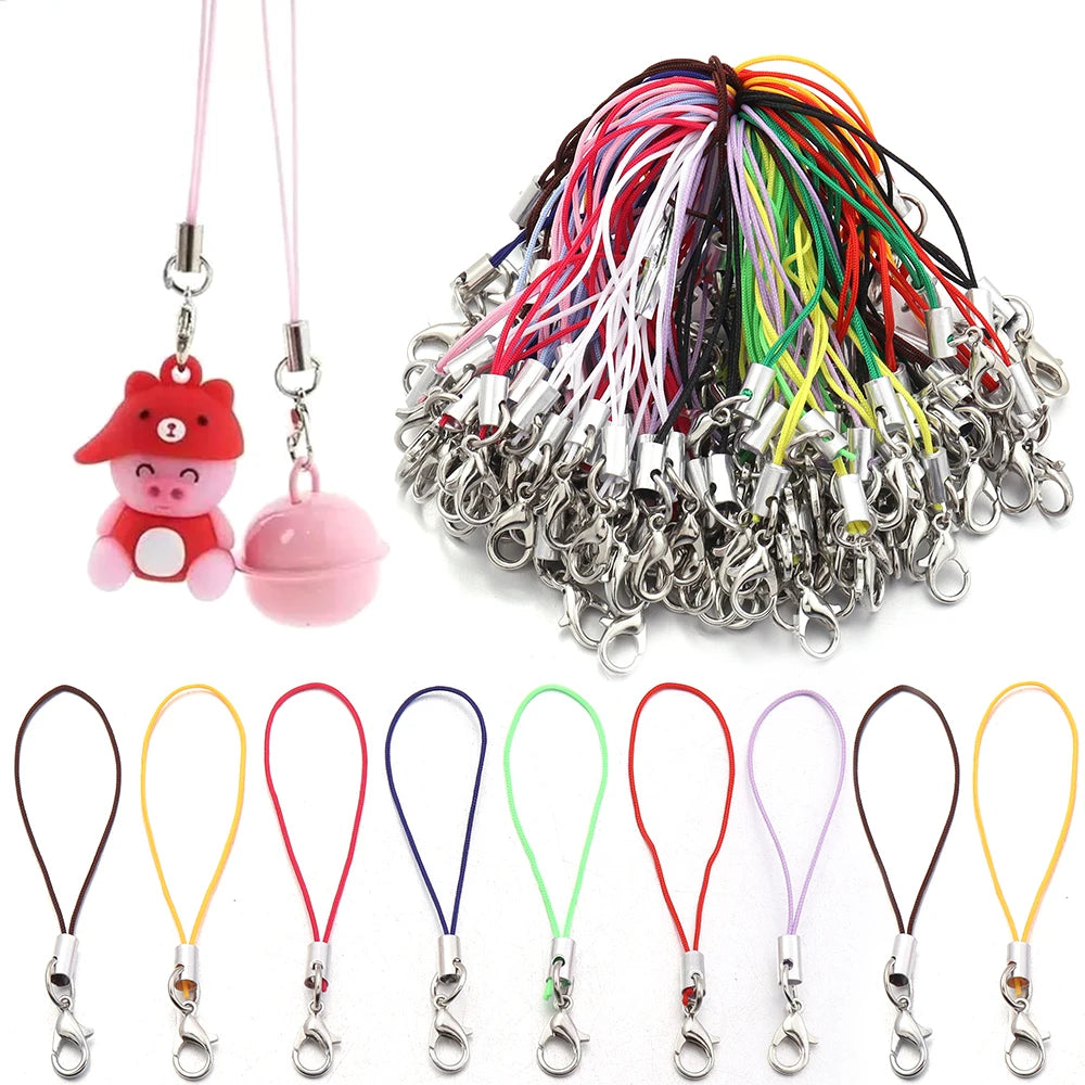 20/100Pcs Lobster Clasp Lanyard Strap Cord Mobile Phone Lanyard Polyester Key Chain Cords Charms Keyring For DIY Jewelry Making