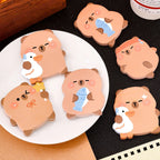 4 books 240 pages Capibala self-adhesive sticky notes for students, cute messages, white sticky notes, capybara office logs
