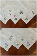 Varieties Flower,  Garden Embroidered Linen Look Floral Napkins, Placemats, Table Napkin, Hotel, Airbnb, Gift Restaurant