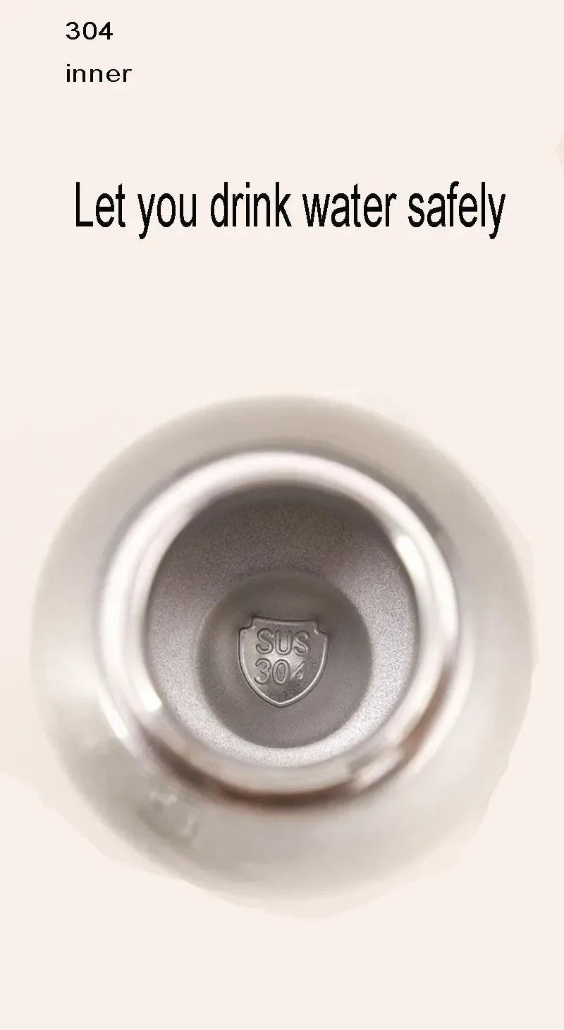 New High-value Mini Chubby Big Belly Cup 304 Stainless Steel Vacuum Thermos Cup Portable Carrying Ring Accompanying Cup