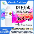 DTF Direct To Film Transfer Ink DTF Ink 1000ML/Bottle For Epson DX5 DX7 4720 XP600 Printhead L1800 1390 L805 L3200 DTF Printer
