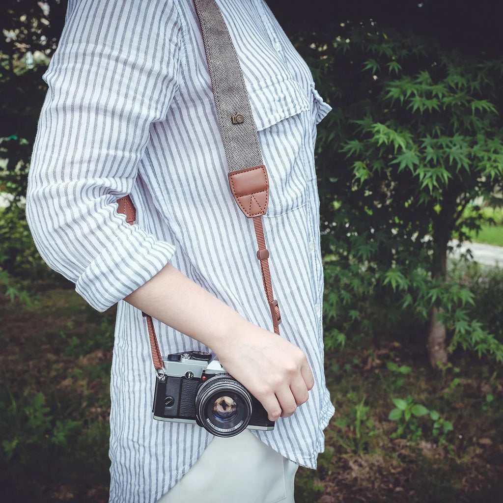 Portable Camera Strap Adjustable Cotton Leather Camera Shoulder Neck Strap Belt For Sony/ Nikon Camera Belt For DSLR Digital SLR