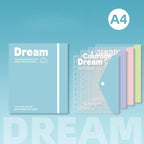 A4 Expanding File Folder with 4 Detachable Inner Pockets 3-Hole Binder for School Office Document Organizer Supplies Stationery
