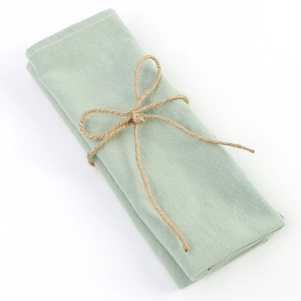 4PC 30X45CM Wedding Cloth Napkins Sage Green Cotton Fabric  Dinner Kitchen Tea Towels Table Design Mat Christmas Decoration