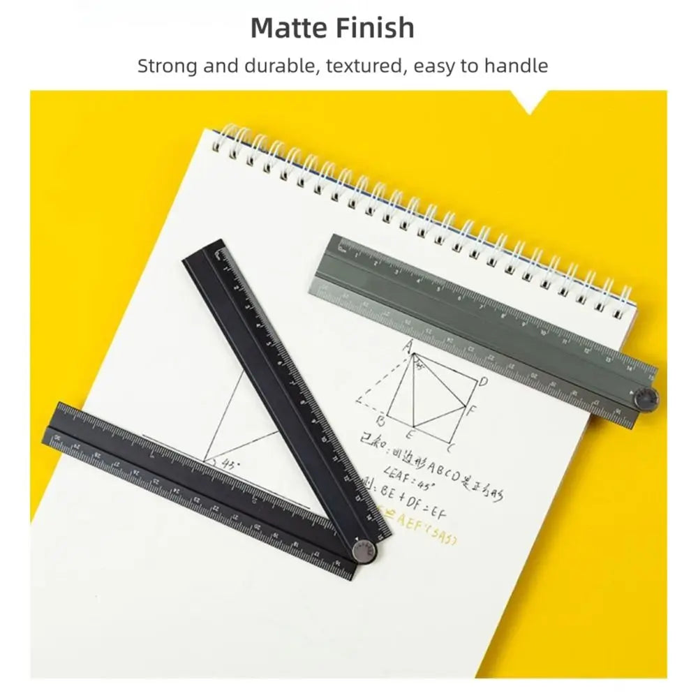 High Quality 30cm Folding Ruler Aluminum Alloy Multifunctional Stationery Ruler Drawing Measuirng Tool Metal Ruler Students