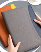 A4 Business Leather Portfolio Padfolio Folder Multifunctional Business Manager Clipboard Document Organizer Office Conference