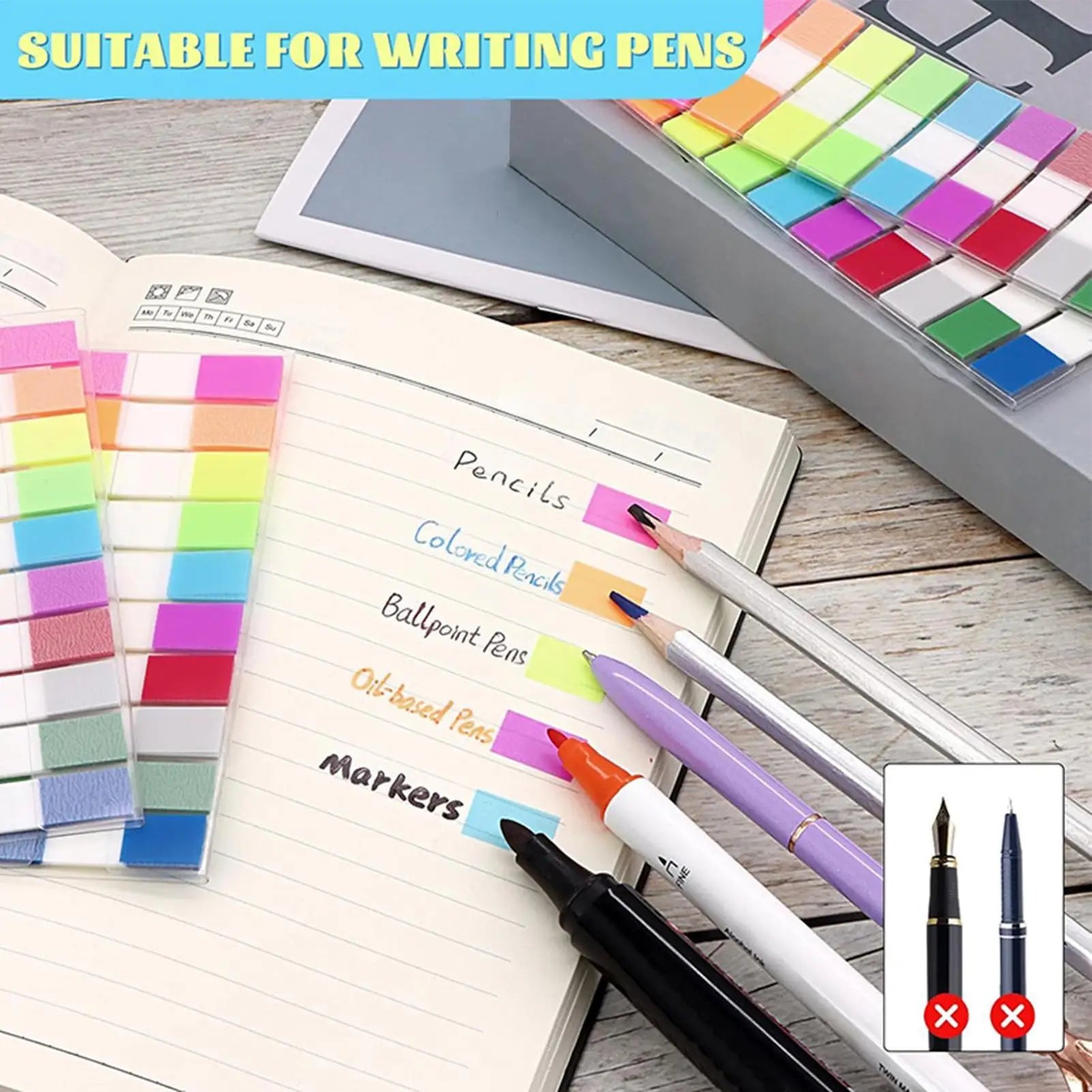 2 Sheet Colored Index Tabs Reading Sticky Page Markers for Students Teachers School Home Office Work Notebook Textbook Journal