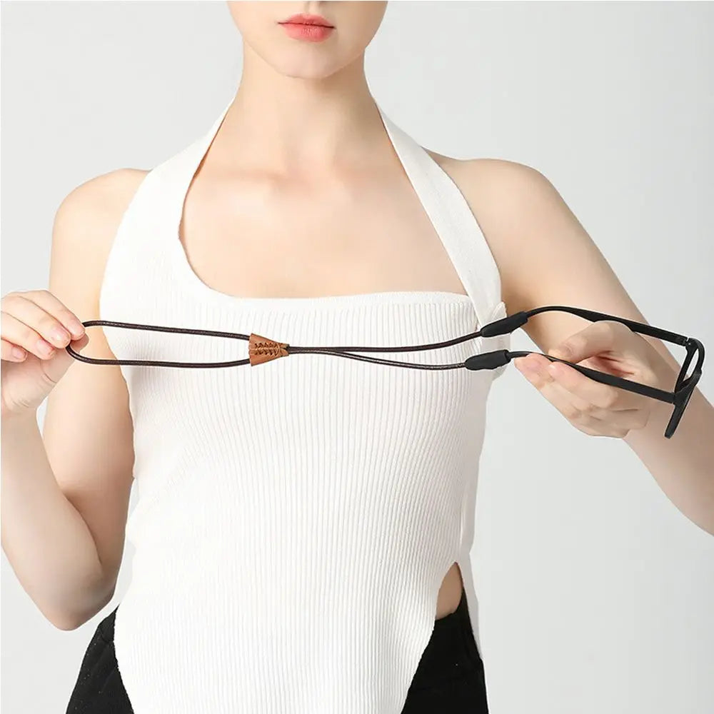 Adjustable Eyewear Rope Leather String Holder Sunglasses Chain Eyeglass Lanyard Anti Lost Glasses Strap Sports Accessories