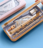7Pcs Back to School Math Geometry Set, Multi-Function Drawing Tools with Compass, Rulers for Students School Supplies Stationery