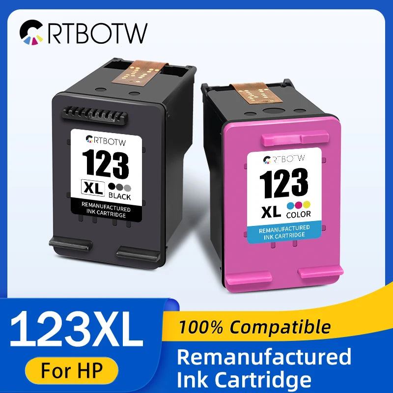 CRTBOTW 123XL Ink Cartridge Replacement For HP 123 XL HP123 Compatible Deskjet 2620 2130 2132 2630 3630 3632 3639 Printer