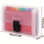 A6 Expanding File Organizer 13-Pockets, Accordion Folder with Button Closure for Documents Receipts Cards, Document Wallet
