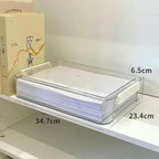 Transparent Acrylic New Desktop Paper Storage Box A4 File Document Exam Paper Organizer Household Dust Proof Card Holder Case